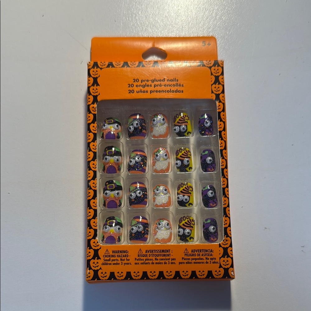 Claire's Halloween Nail Set - Black, Orange, Purple